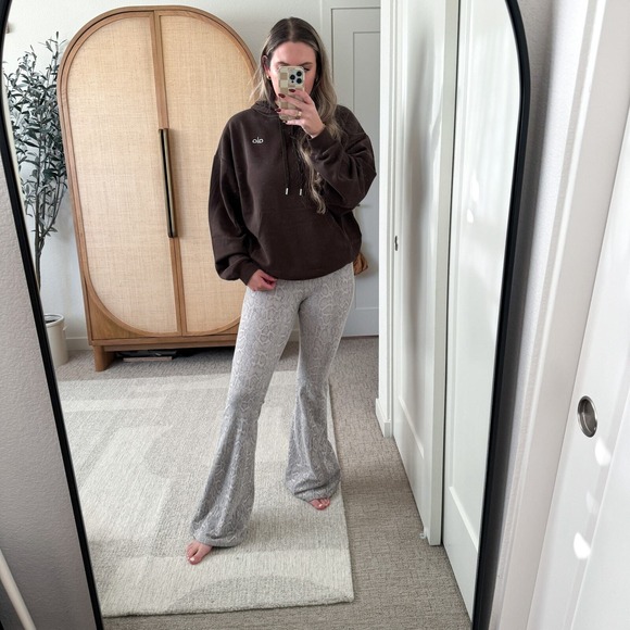 Free People Penny Pull On Snake Print Flare Leg Pants - Picture 15 of 15